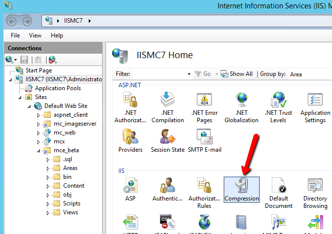 Compression Button under IIS